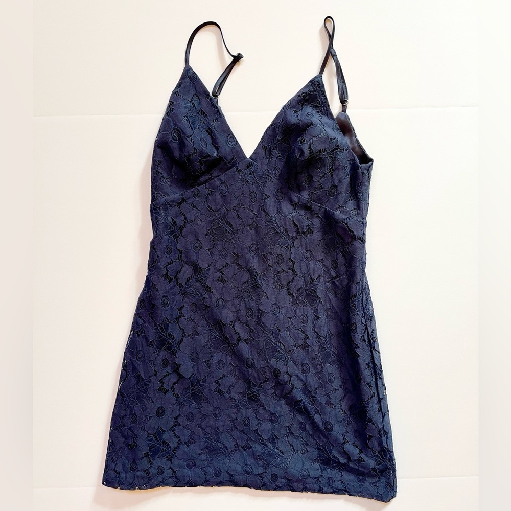 OBEY Women’s Size XS NWT Navy Blue Lace Mini Dress